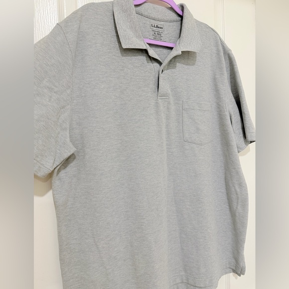 L.L. Bean Gray Cotton Polo Shirt Men’s XL Regular Fit Classic Everyday Basic - Picture 7 of 8